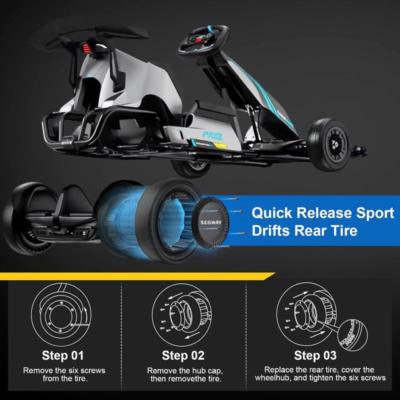 TSKER 2PCS 10-2.75 Original Solid Tires for Segway Ninebot S Max, Quick Release Drift Tires for Ninebot Gokart Pro/Pro 2, Rear Tire for Ninebot Gokart (with Ninebot S Max) and Ninebot Gokart Lamborghini - Image 4